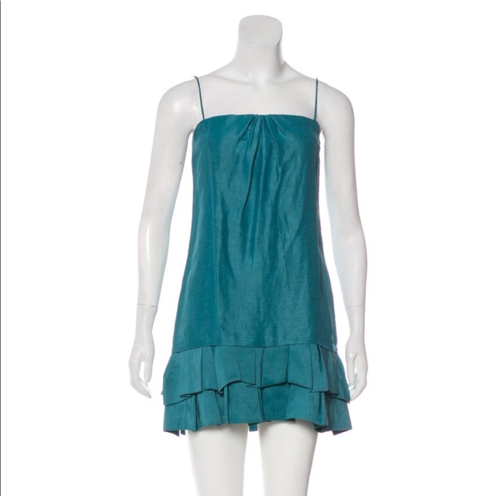 Maje Teal Sleeveless Mini Dress